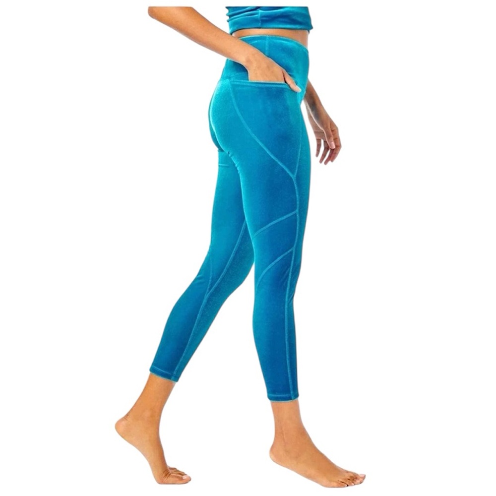Lilly Pulitzer Weekender High Rise Leggings UPF 50+ (Teal Bay) (NWT) (Size: XL)